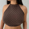 Blusa Annika babero tejido - Cafe