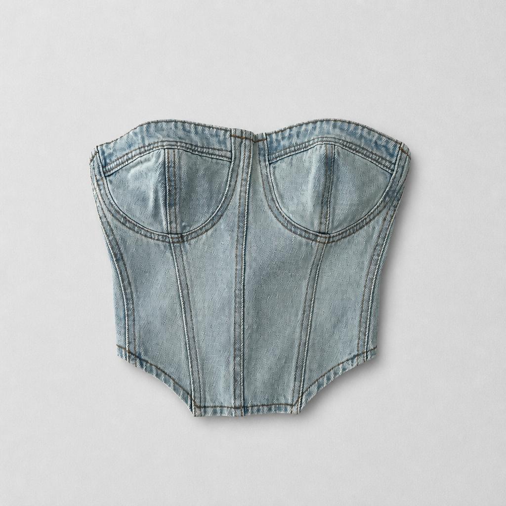 Blusa Borfot corpiño - azul hielo