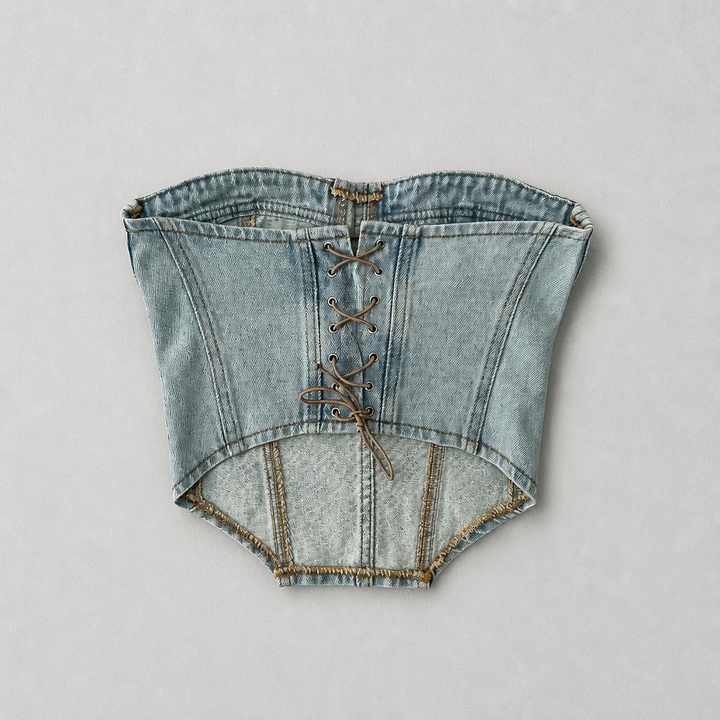 Blusa Borfot corpiño - azul hielo