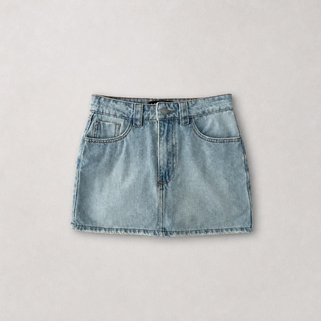 Falda Borfot denim con short interno - azul hielo