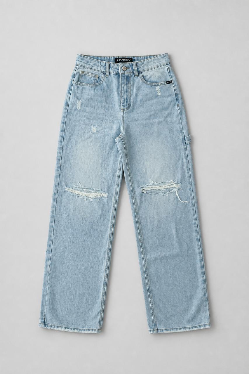 Jean Brooklyn fit recto roto - azul hielo