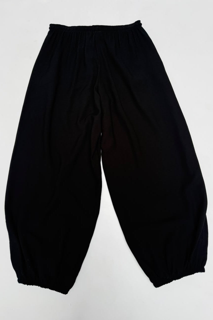 Pantalon Goldie barrel cintura resortada - Negro