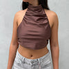 Blusa Fern cuello alter recogida corta espalda destapada - Cafe