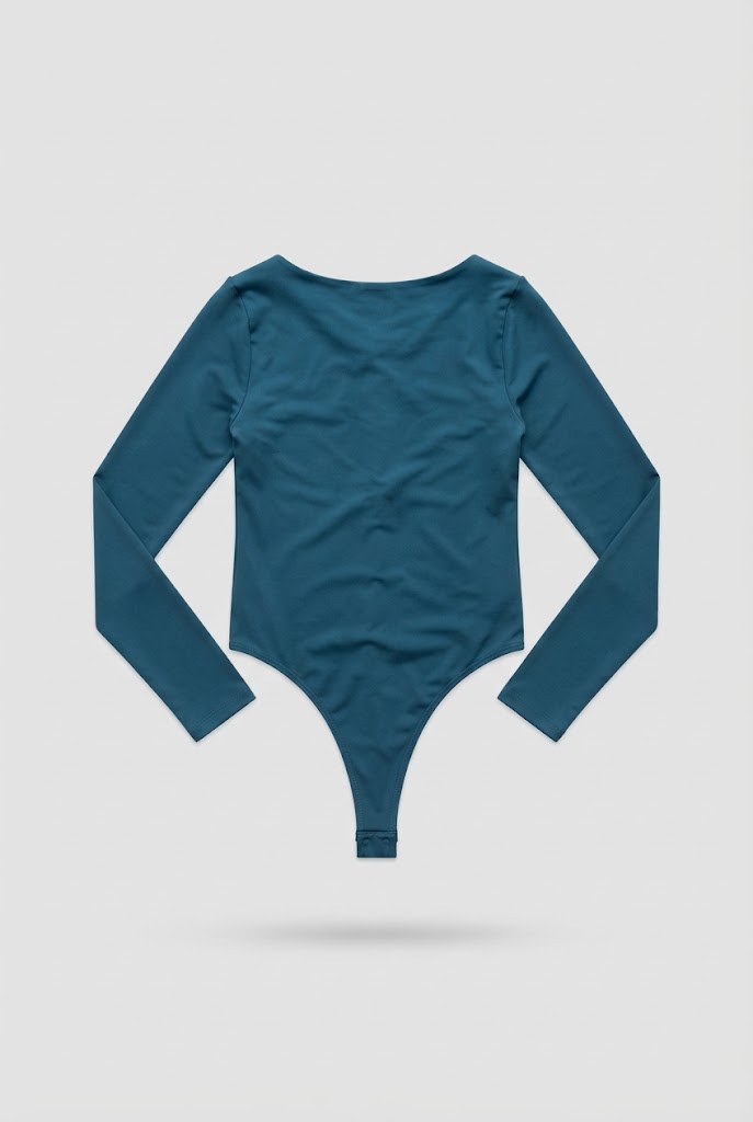 Blusa Venzor body elastico cuello redondo ml - Azul
