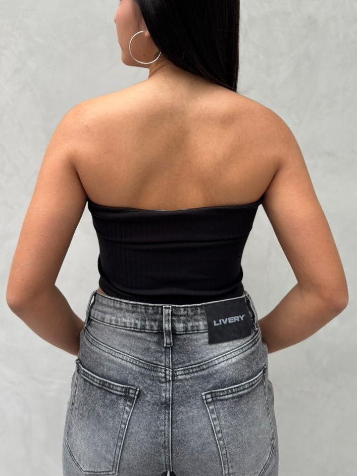 Blusa Lía Stars straple - Negro