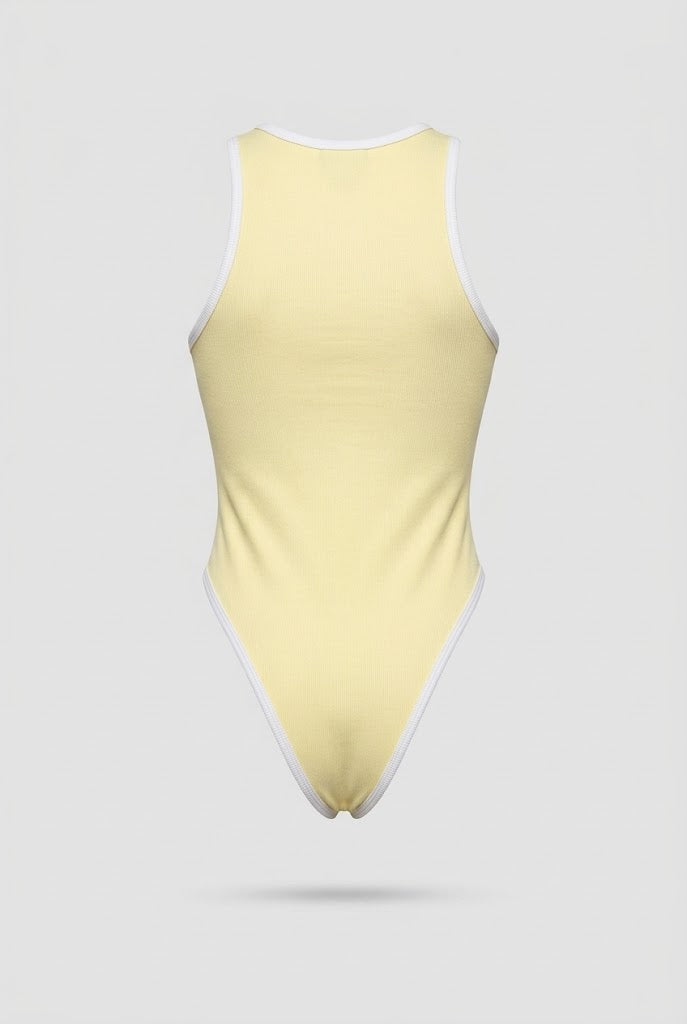 Blusa Sanlow body elastico cuello entrado - Amarillo