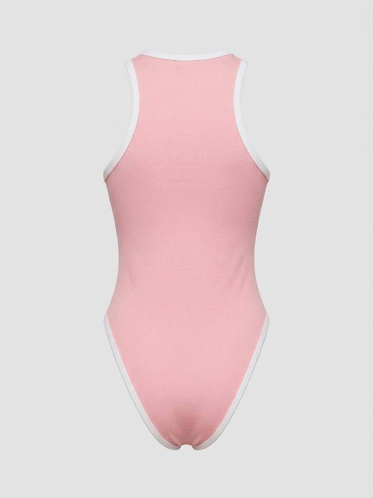 Blusa Sanlow body elastico cuello entrado - Rosa