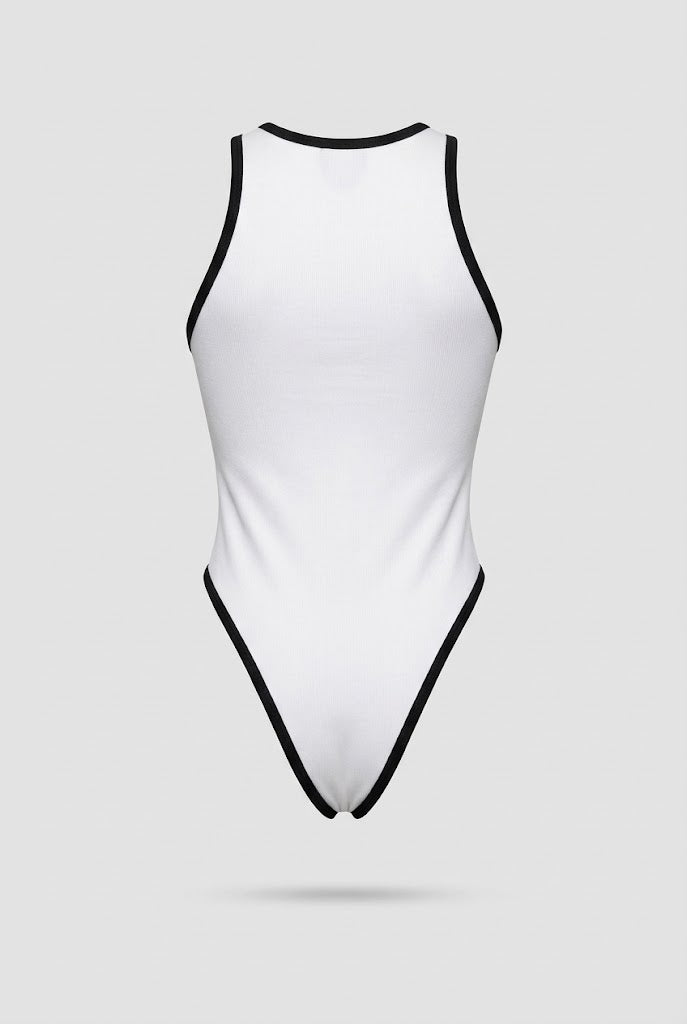 Blusa Sanlow body elastico cuello entrado - Blanco