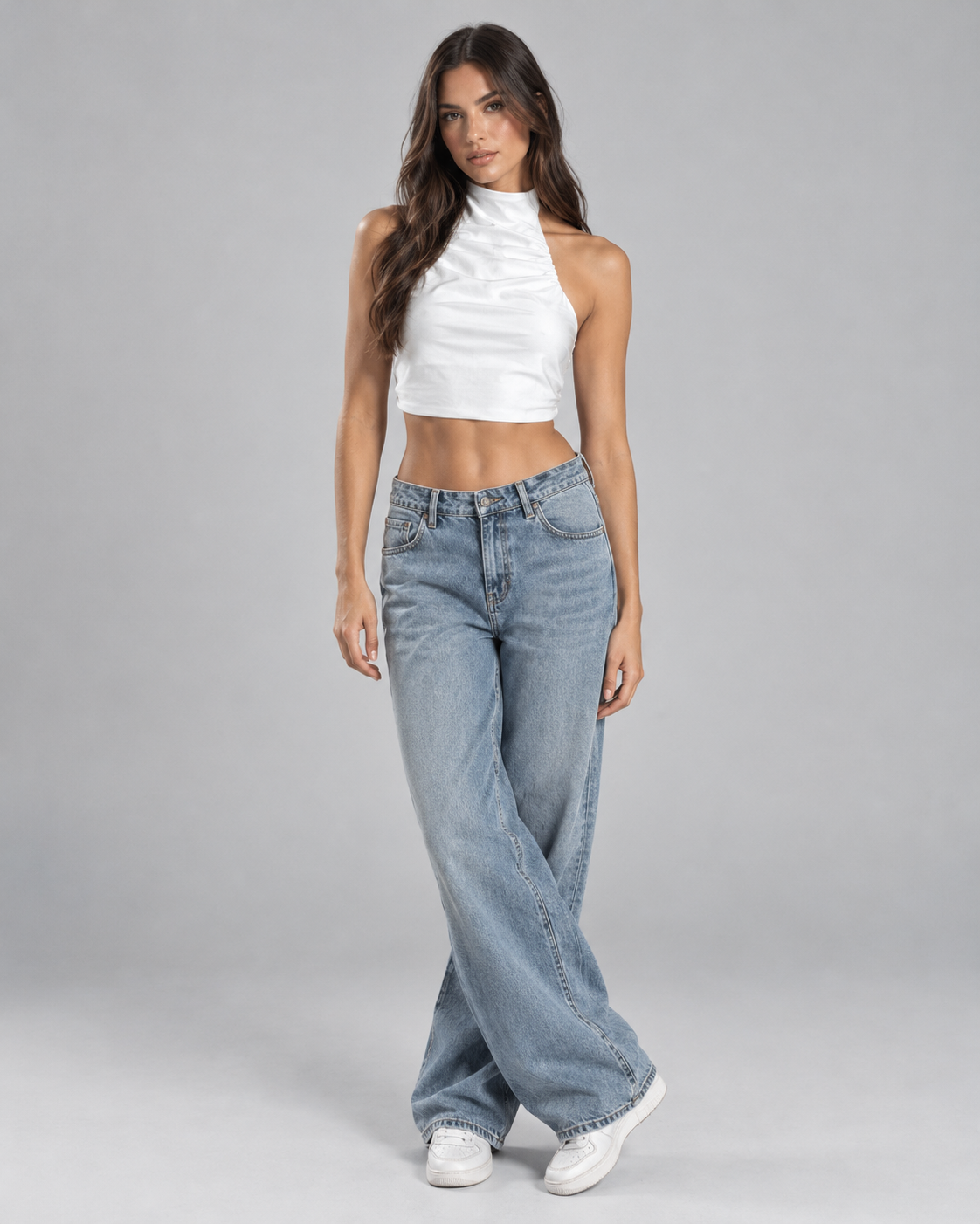 Blusa Fern cuello alter recogida corta espalda destapada - Blanco