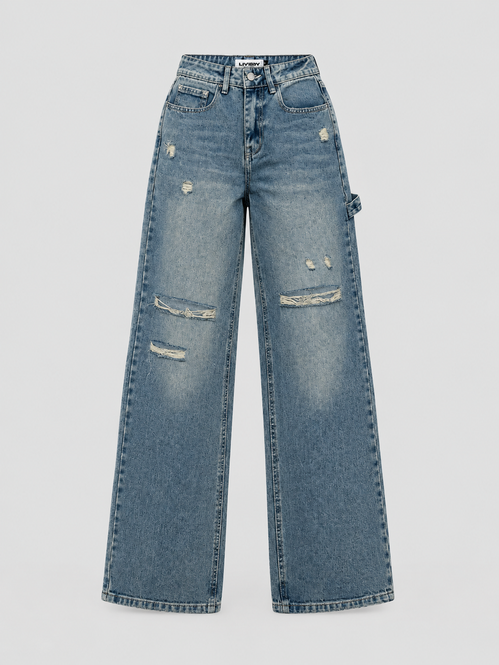 Jean Brooklyn L57 roto dos rodilla  - Azul medio