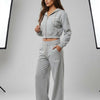 Conjunto Lex chompa con cierre + sudadera borde doble - Gris