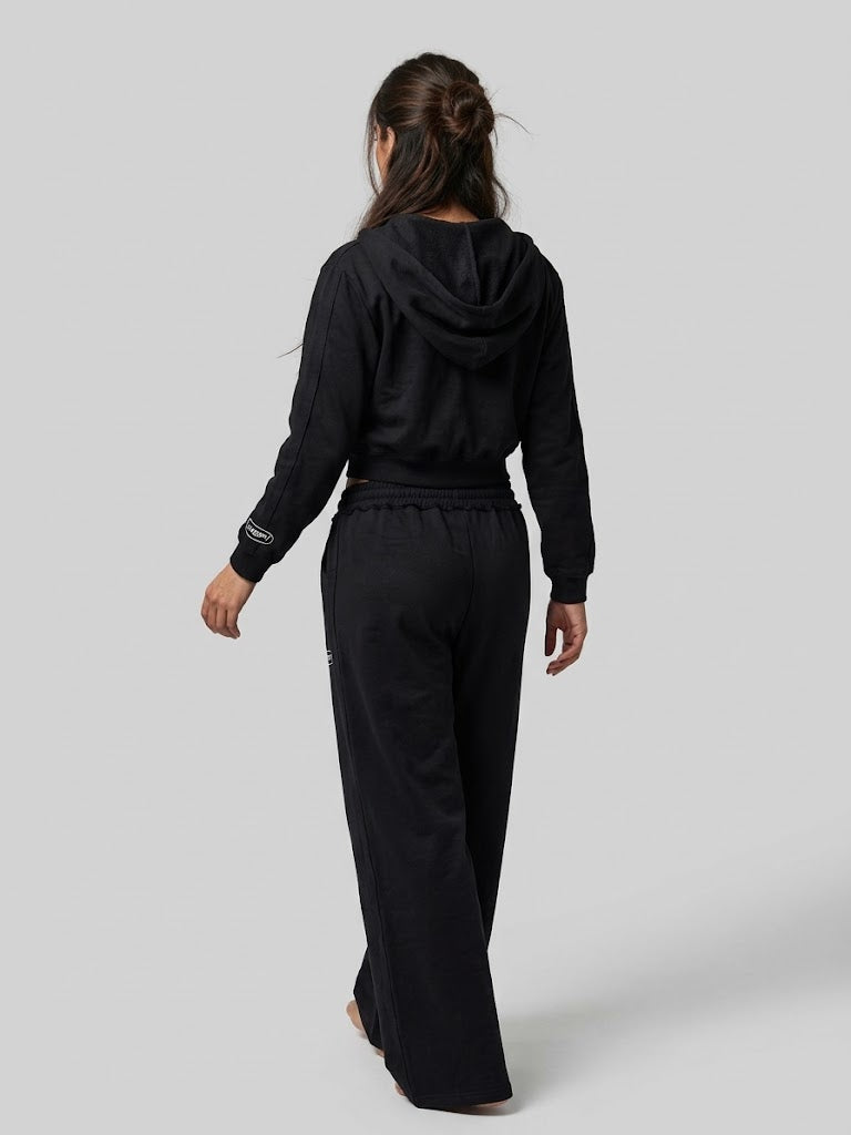 Conjunto Lex chompa con cierre + sudadera borde doble - Negro