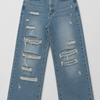 Jean L58 con muchos rotos - Azul claro