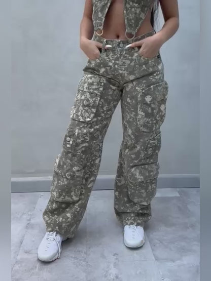 Jean Military cargo multibolsillos