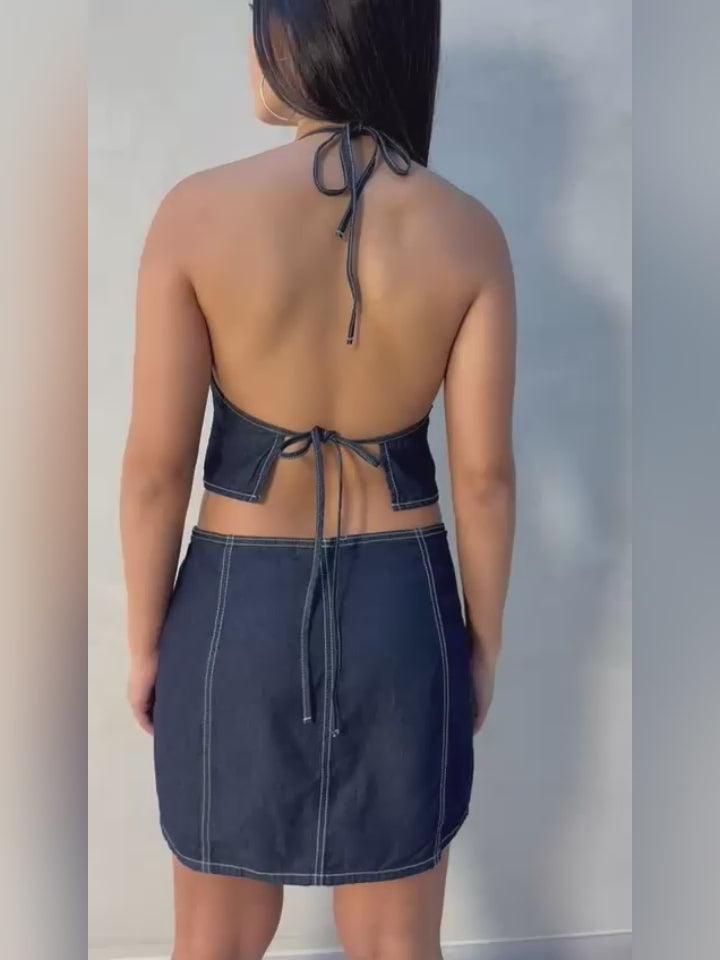 Blusa Percy babero - Indigo